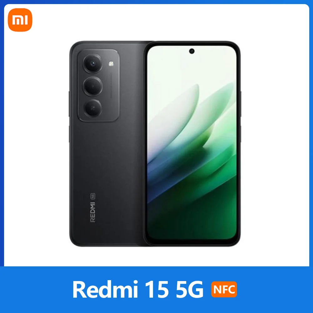 Xiaomi Redmi 15 5G, NFC, Snapdragon® 6s Gen 3, DotDisplay 6.9" FHD, 144 Hz, cámara de 50 MP, batería de 7000 mAh, IP64