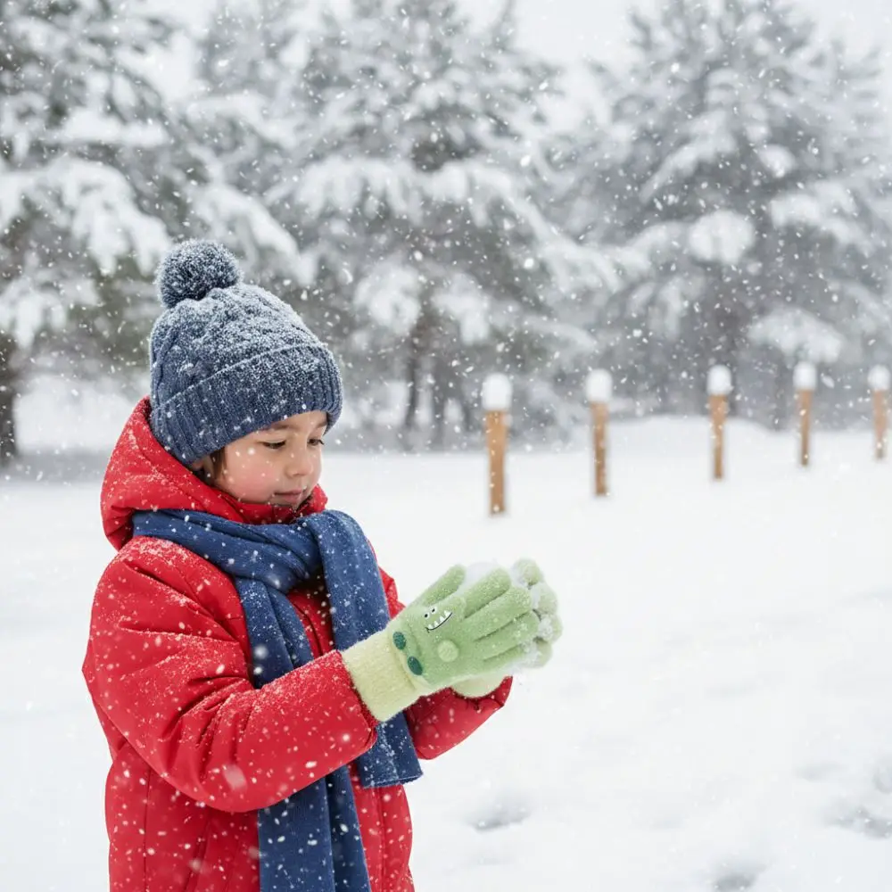Sarung Tangan Rajutan Anak Bermotif Buaya Kartun Sarung Tangan Bayi Rajutan Lembut Hangat Tebal Dapat Diregangkan Tahan Dingin
