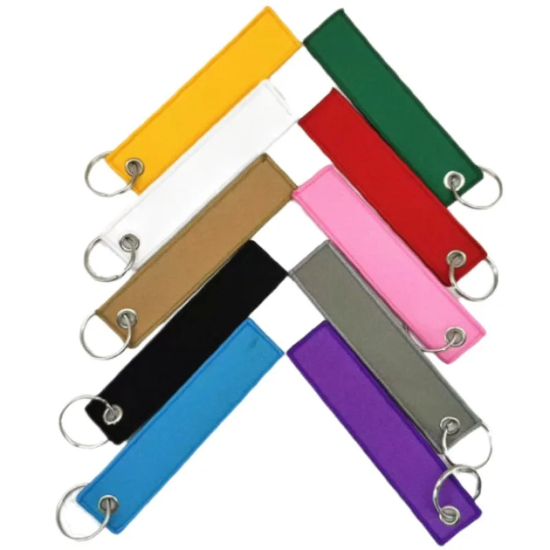 Personalize Webbing Aviation Bag Keyring Customize Logo Motorcycle Keychain Print Name Number Embroidery Ribbon Key Chain Strap