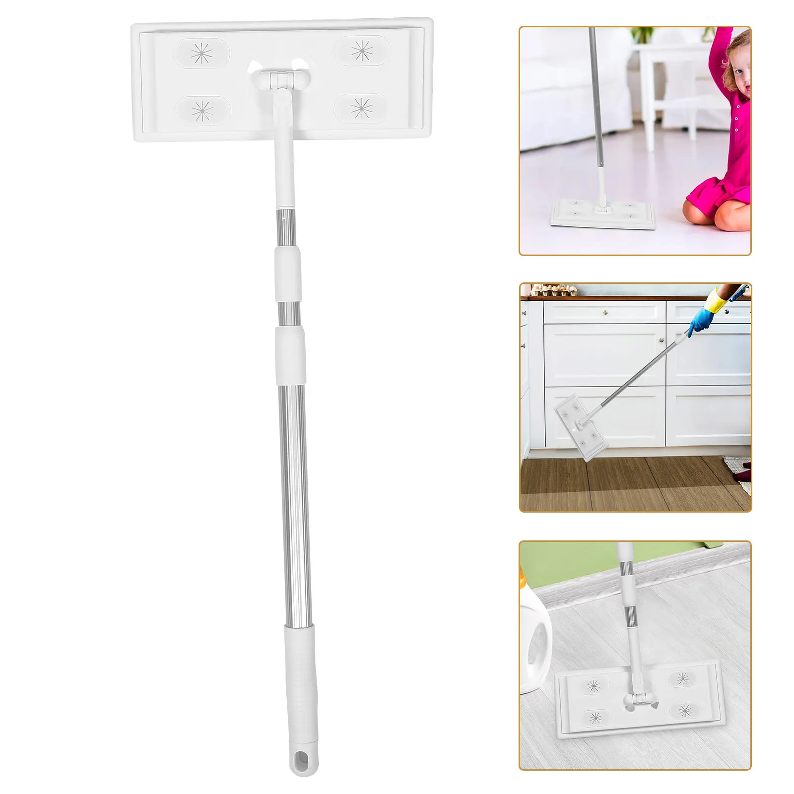 3 Section Telescopic Rod Electrostatic Dust Collector Mop Adjustable Floor Cleaning Mop Multi Surface Tool Floor Wipes