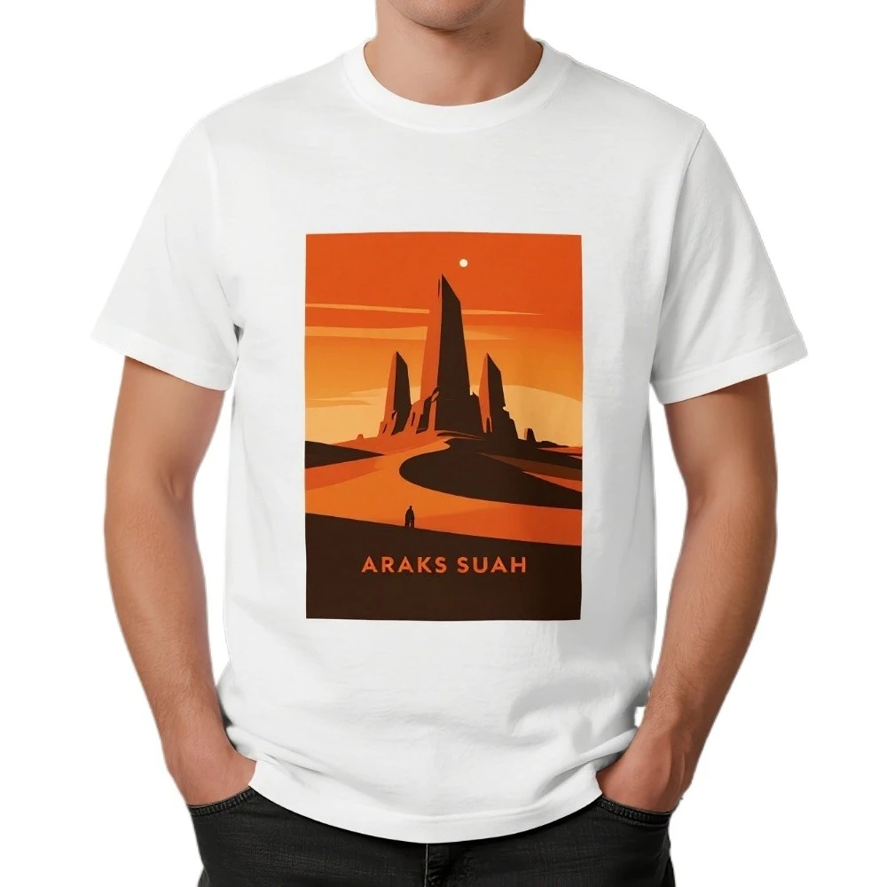 Libro clásico Ciencia ficción Arrakis Dune Camiseta. Camiseta de algodón de verano de manga corta con cuello redondo para hombre nueva S-3XL