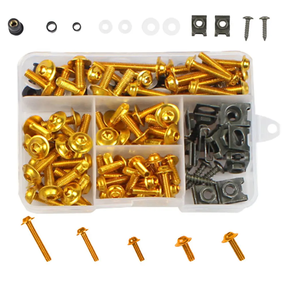 

177pcs/box Aluminum Windscreen Screws Colorful Fasteners Screws Set Motorcycle Fairing Bolt Kit Motorcycle Modified Parts