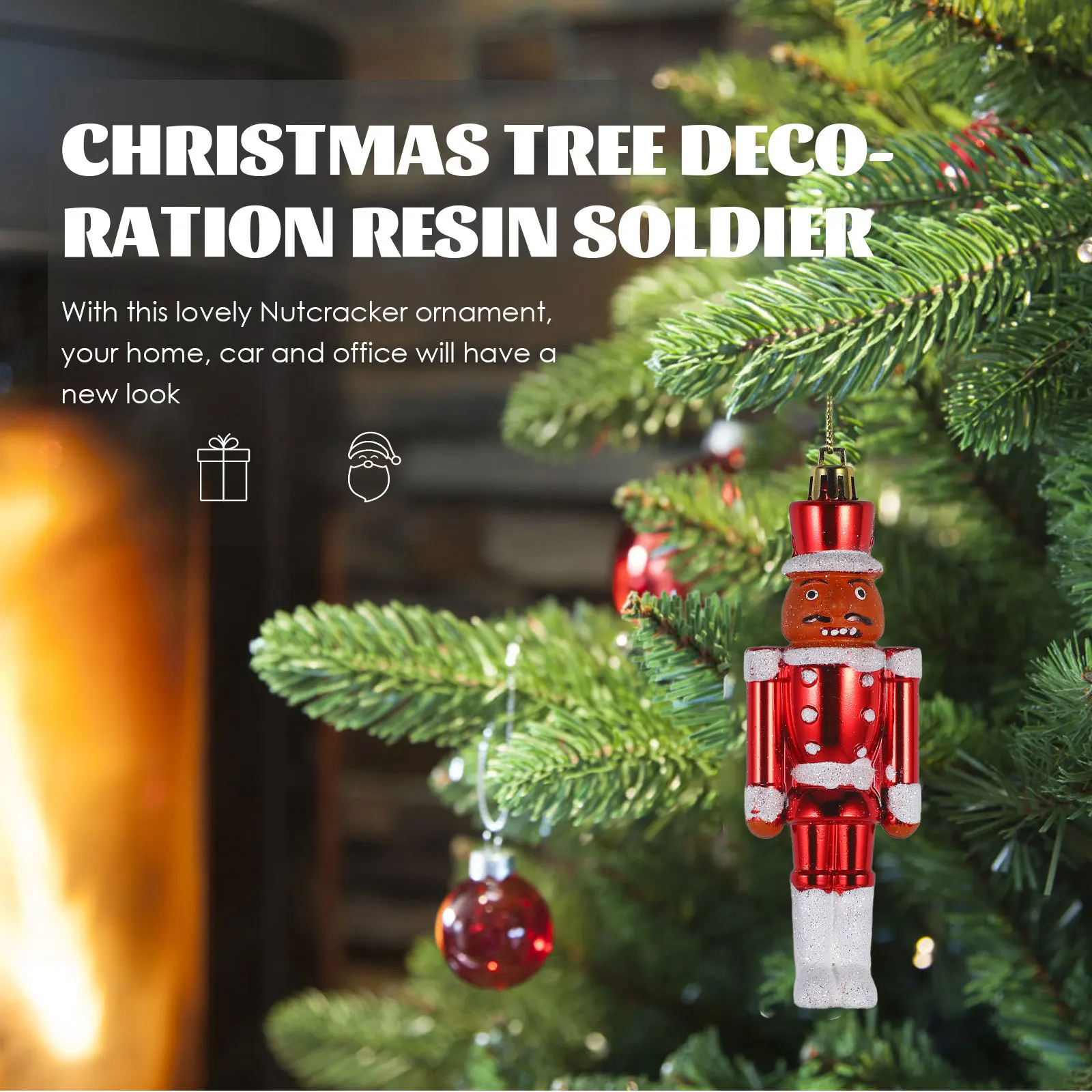 

3Pcs Xmas Nutcracker Pendant Bright Color Hanging Ornament Traditional Style Christmas Decor for Home Party Festival Decoration