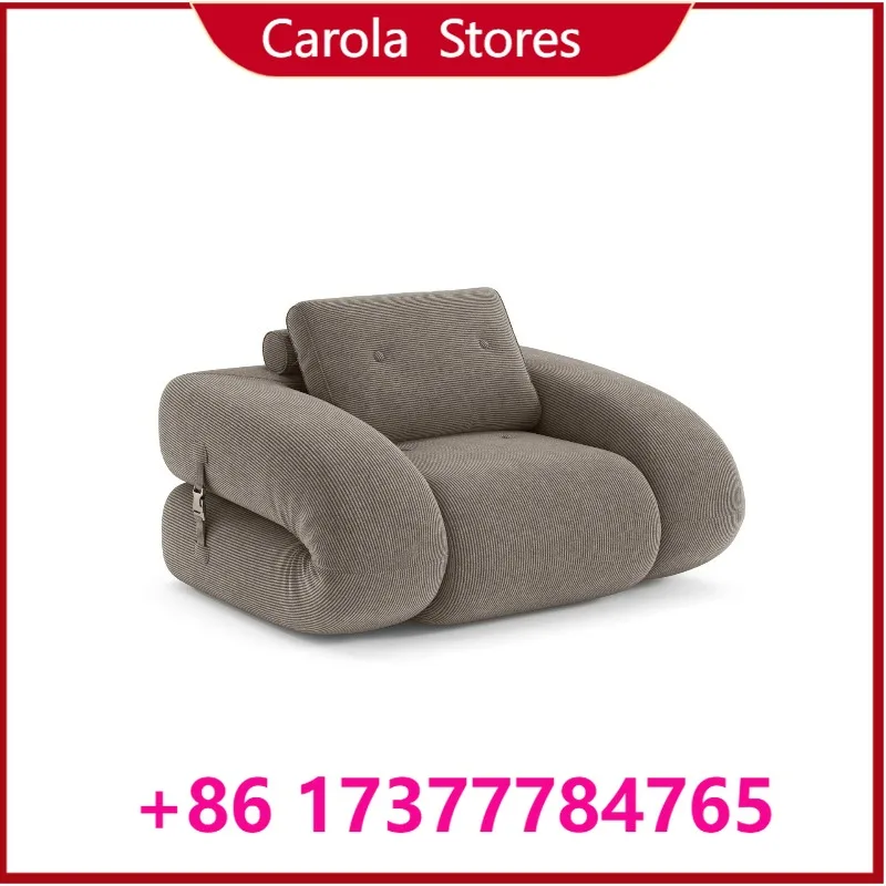 Vintage Fabric Fold Out Lazy Sofa Bed, 2 Seater Convertible Compression Couch for Small Apartment Living