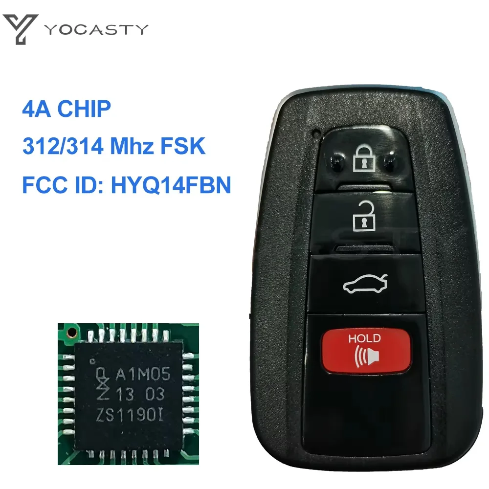 

YOCASTY HYQ14FBN Smart Key 312/314 MHZ 4A Chip For Toyota Corolla Cross 2018 2019 2020 2021 For USA Brazil Market 8990H-12010