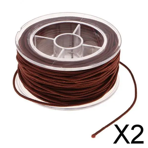 2xStretch Elastic Cord for Jewelry Making DIY Thread String Light Brown 18m