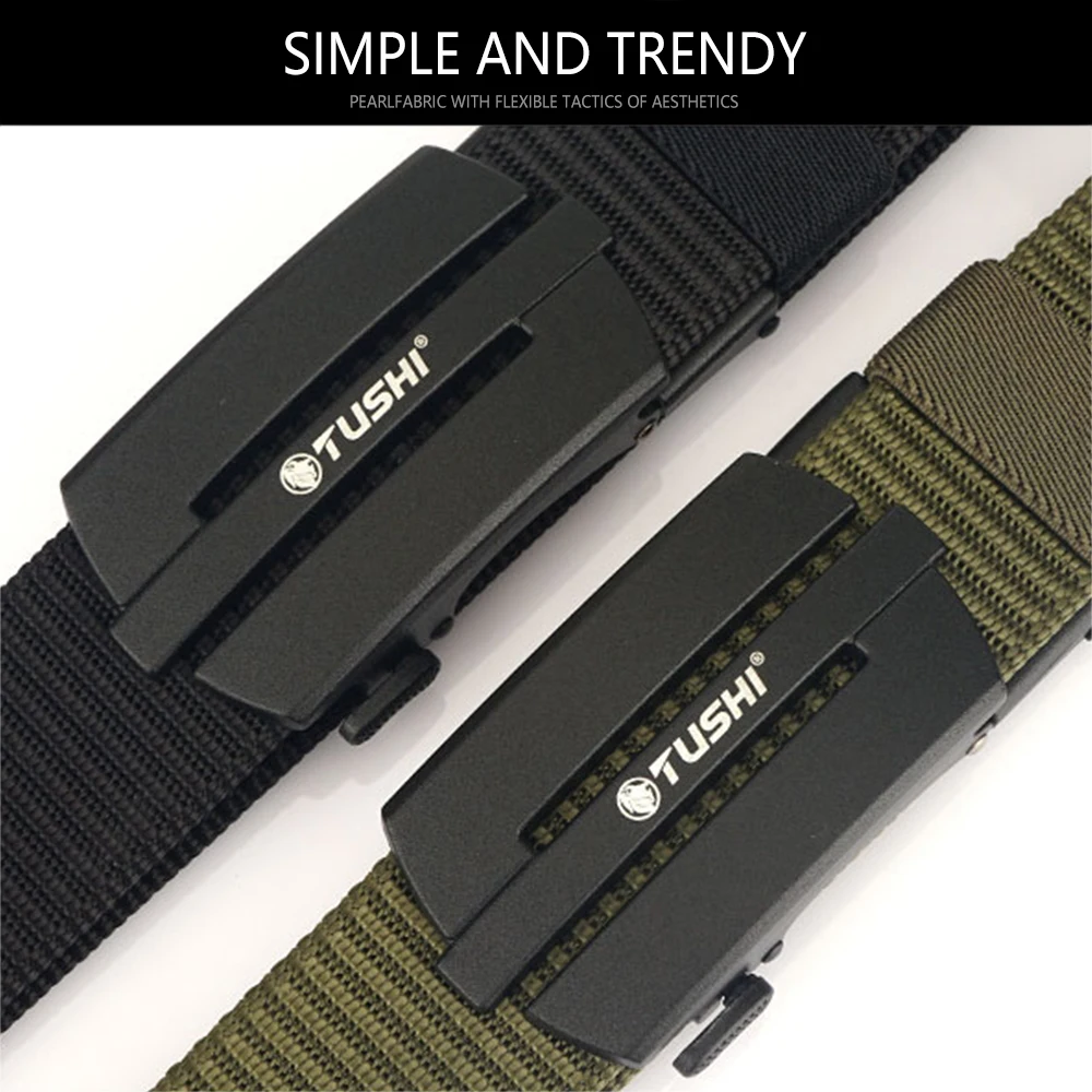 TUSHI Men Belt Army Outdoor Hunting Tactical Multi Function Combat Survival High Quality Marine Corps Canvas Nylon Male Luxury