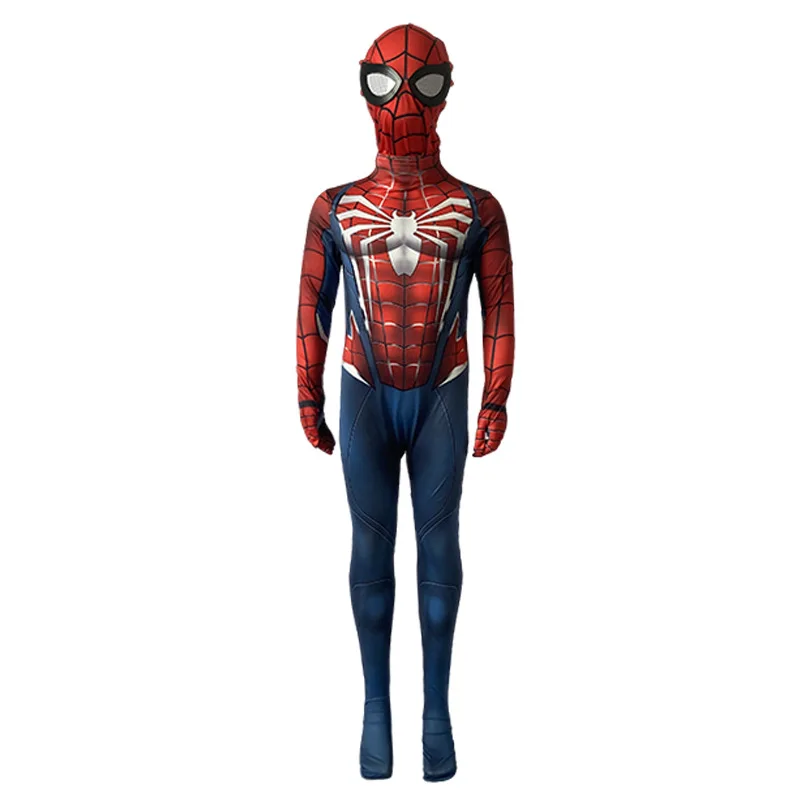 Rotes Monster-Spinnen-Kostüm für Erwachsene, Ganzkörper-Stretch-Jumpsuit mit Maske, Halloween-Karneval-Party-Kostüm, Bodysuit