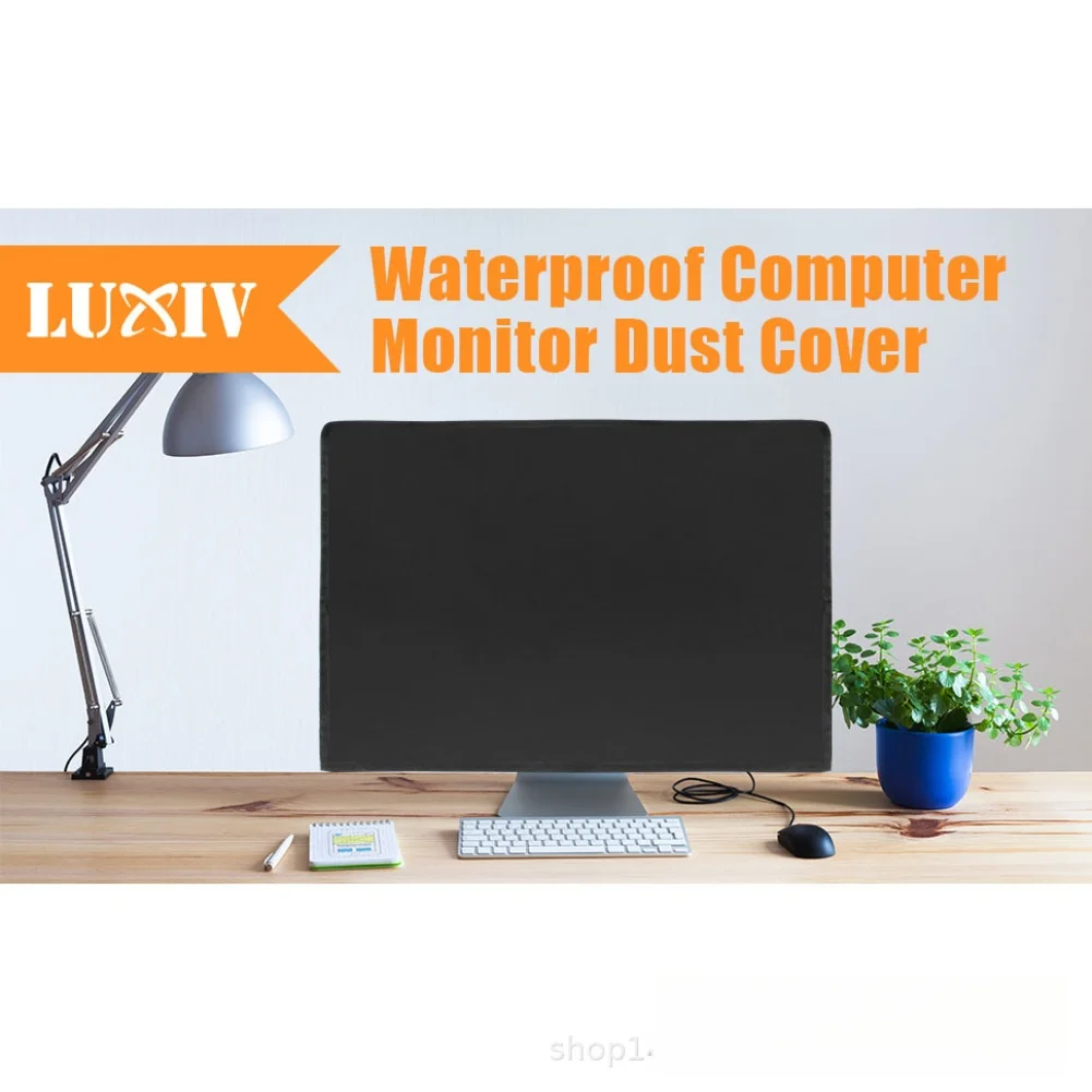 Computer Monitor Cover Oxford Cloth Waterproof Dustproof Scratch Resistant Desktop Screen Protector Sleeve 71x10x46 Cm Cover