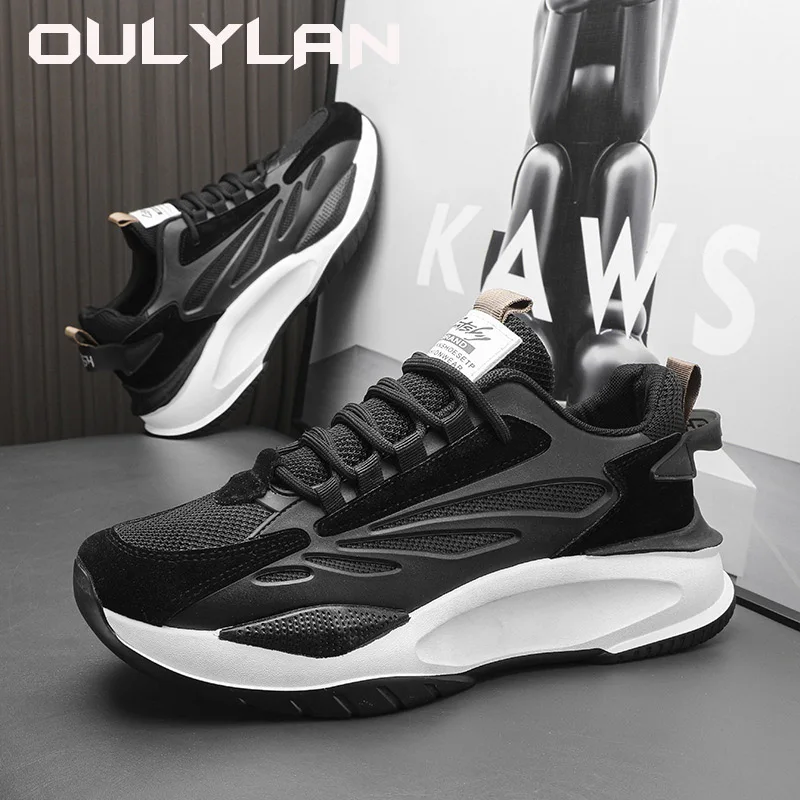 2024 Fashion Men\'s Casual Sports Shoes Breathable Mesh Tennis Sports Running Vulcanized Shoes Comfortable Thick-soled Shoes