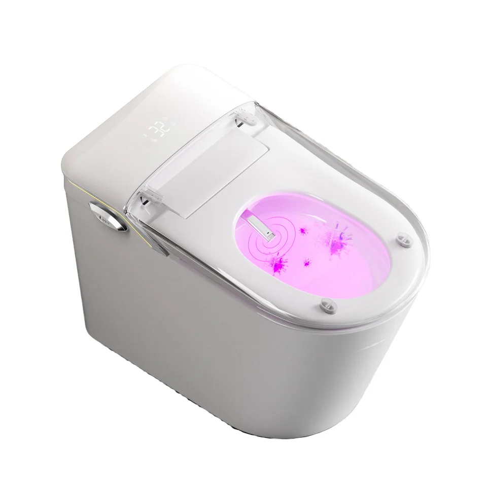 

Hot Sale Hotel Sanitary Ware One Piece Water Closet Electric Bidet Toilet Bowl Floor Mounted Bathroom Intelligent Smart Toilet