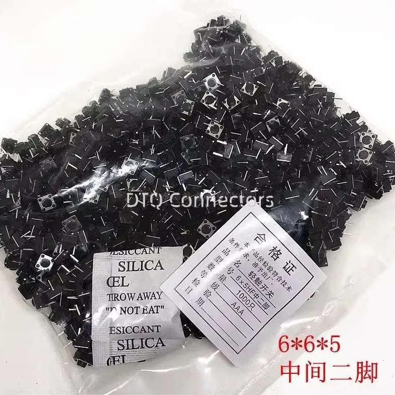 1000PCS 2 pins 6*6*4.3mm/5mm/6mm/7mm Mid-foot Switch Tactile Push Button Switches