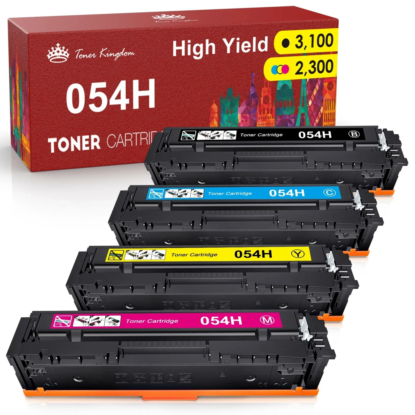 

Тонер-картридж 4PK XL для Canon 054H Imageclass MF640C MF644cdw MF642cdw LBP620