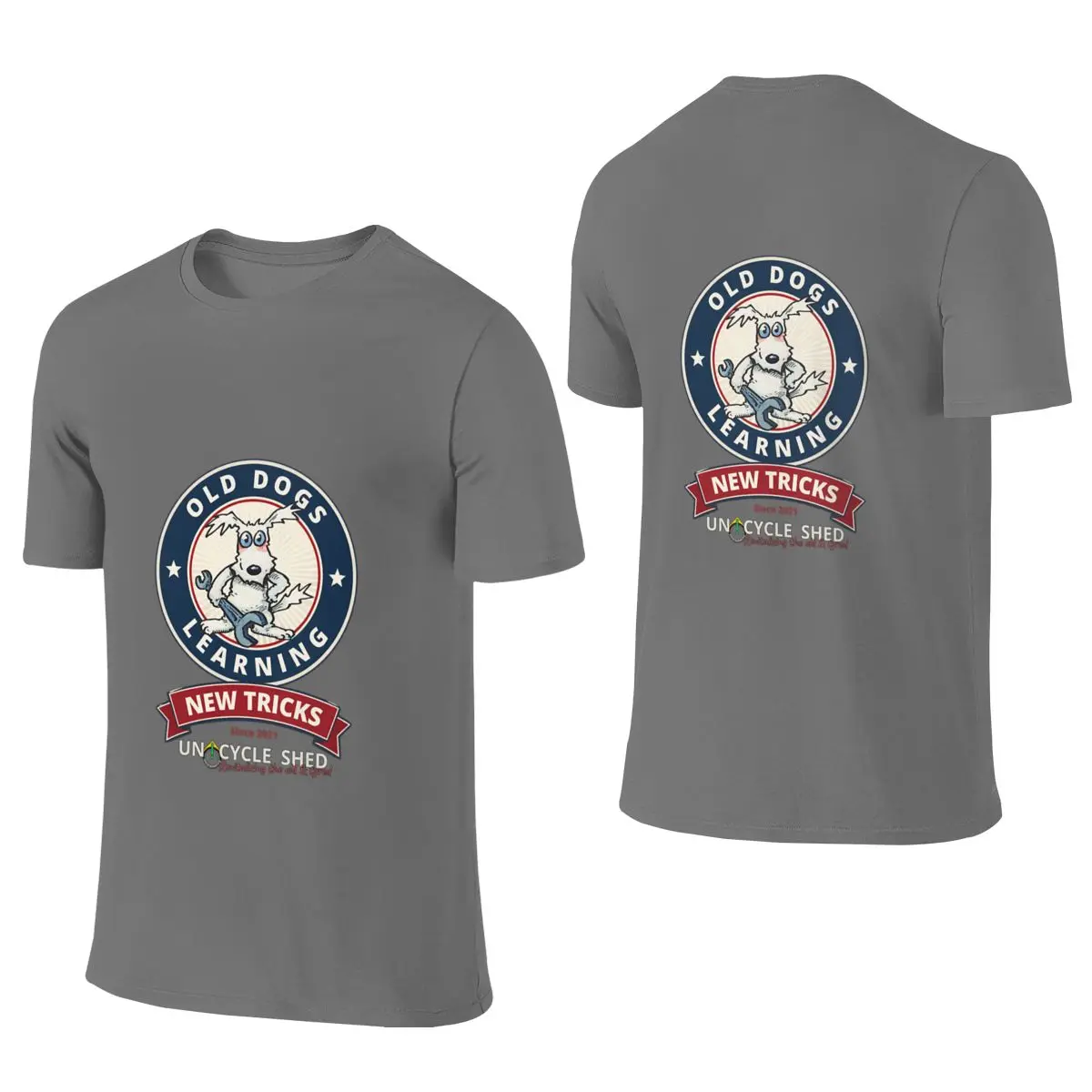 Old Dogs Learning New Tricks Literary Reversible T-shirt Lazy Vibe Fade-Resistant Shirt