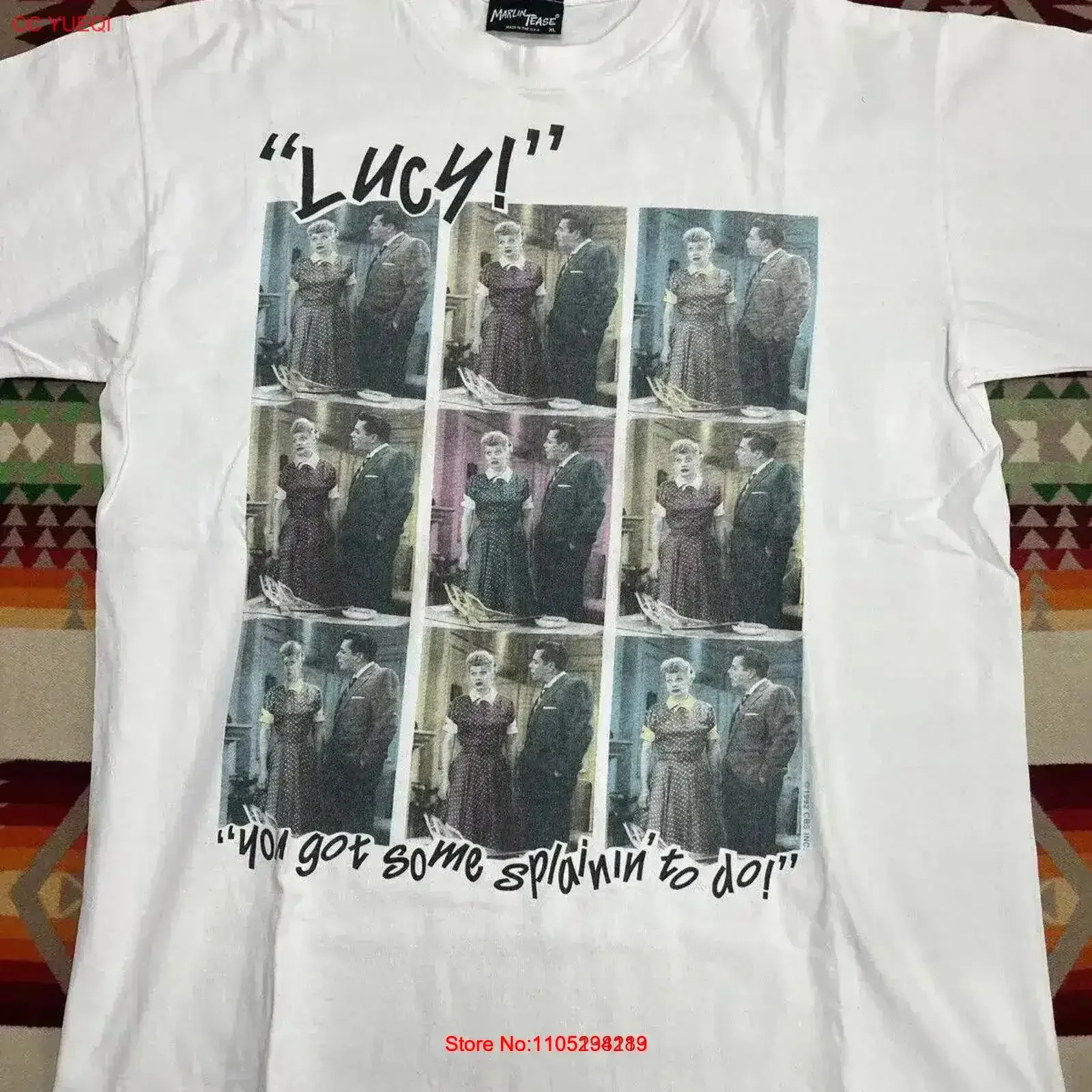 Vintage 1992 I Love Lucy You Got Some Splainin To Do T Shirt Sz XL Marlin Tease Washed Top For Everyday Wear vintage Washed