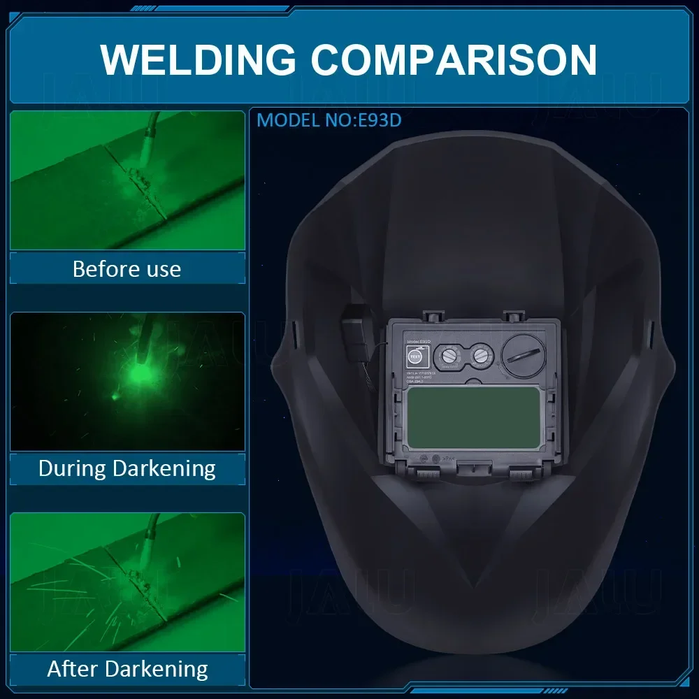 Maschera per casco per saldatura con oscuramento automatico Maschera per saldatura panoramica di grande visualizzazione ad energia solare Variabile