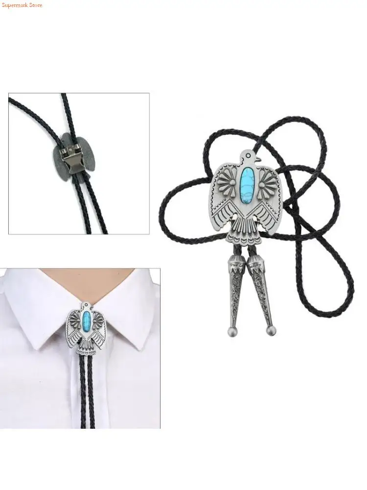 Q5WE Vintage Bolo Ties Neck Jewelry Western Neckpiece Costume Accessories for Women