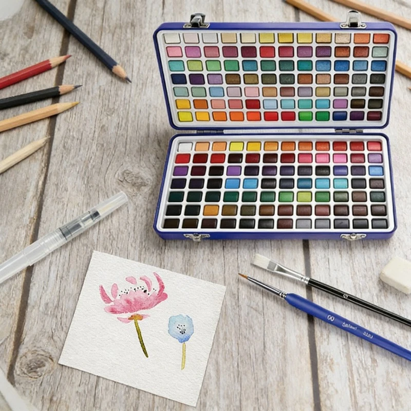 

Набор акварельных красок 72/90/100/168 цветов, хорошая водорастворимость, штабелируемые цвета для рисования, граффити, скетчинга на открытом воздухе