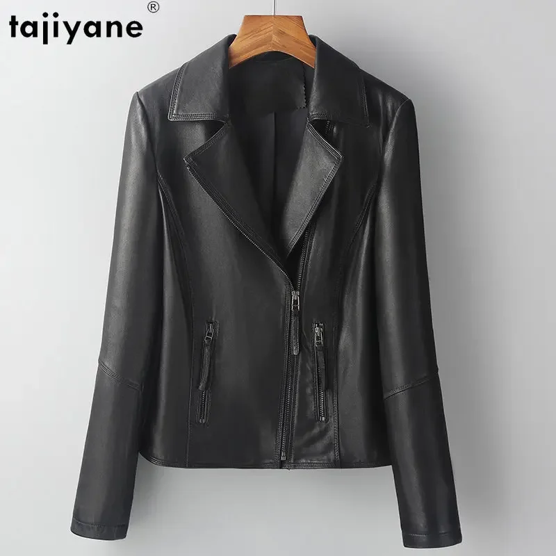 

Tajiyane New Genuine Leather Jacket Women Clothing Short Real Sheepskin Jackets Slim Biker Leather Coat Chaqueta De Cuero Mujer