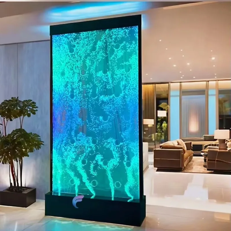 Cus-tom Made Movable LED Screens & Room Divider with Dance Effect Indoor Acrylic Water Bubble Wall