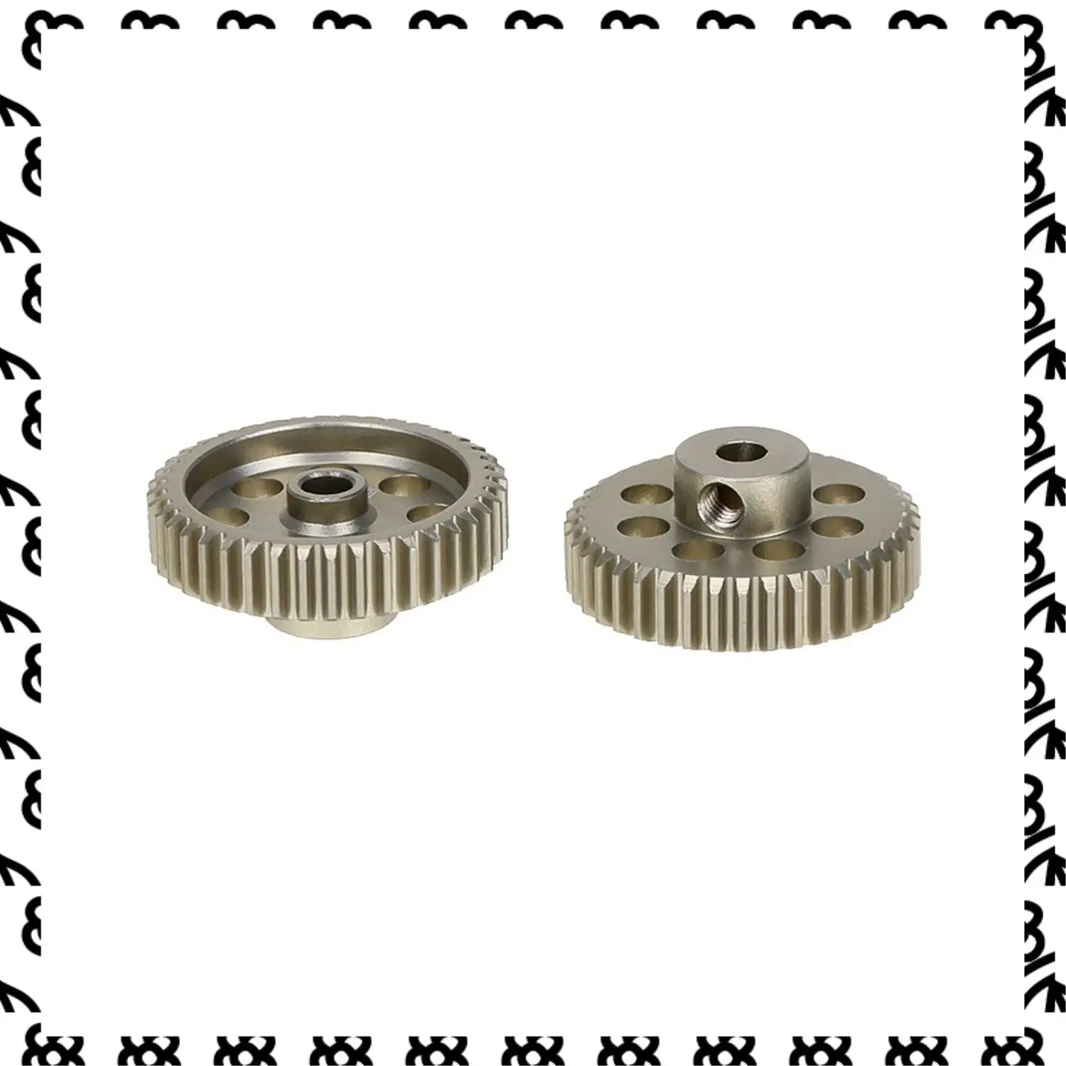 

A07I 2Pcs 48Dp 3.175Mm 40T Pinion Motor Gear For Rc Car Brushed Brushless Motor & 1Pcs Aluminum Alloy 48P Spur Gear 80T For Saku