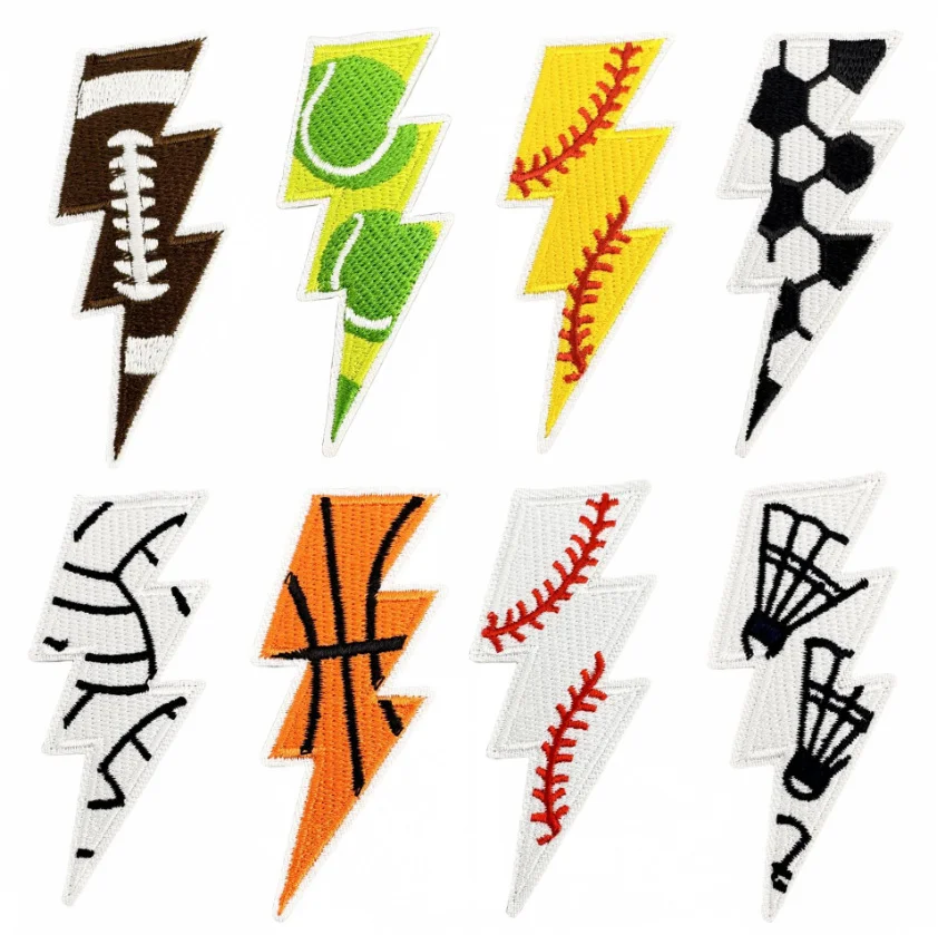 2025 New Patches 10 Pcs Sports Series Balls Badges Embroidered Iron On Clothing Hat Bag Shoe Repair Phone Gift Box Decor DIY