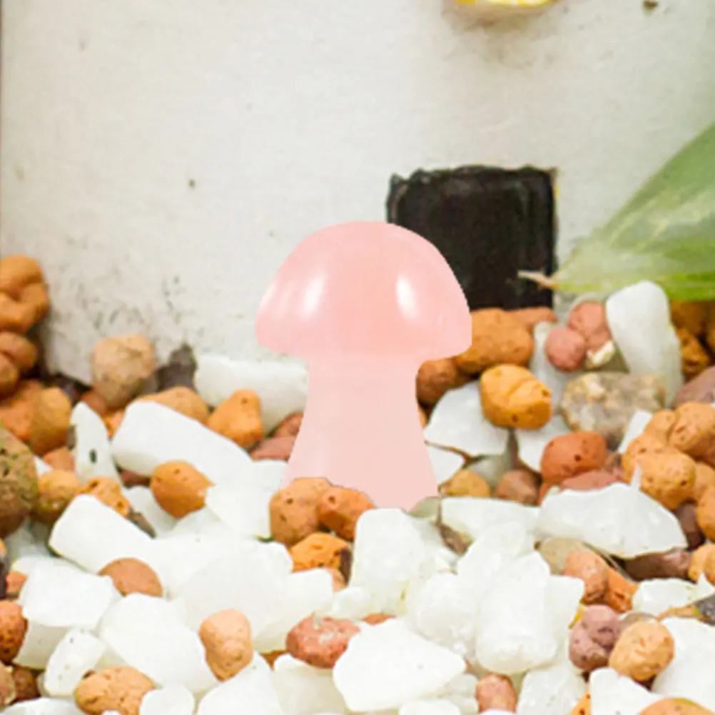 

2pcs Mini Mushroom Decorations Garden Balcony Patio Landscaping Mushroom-Shaped Micro Stone Adornments Durable Decorative