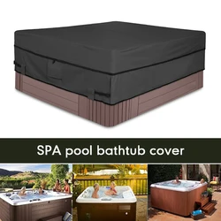 Square Hot Tub Cover 210D Heavy Duty Oxford SPA Covers for Hot Tub Windproof Waterproof Hot Tub Cover Protector