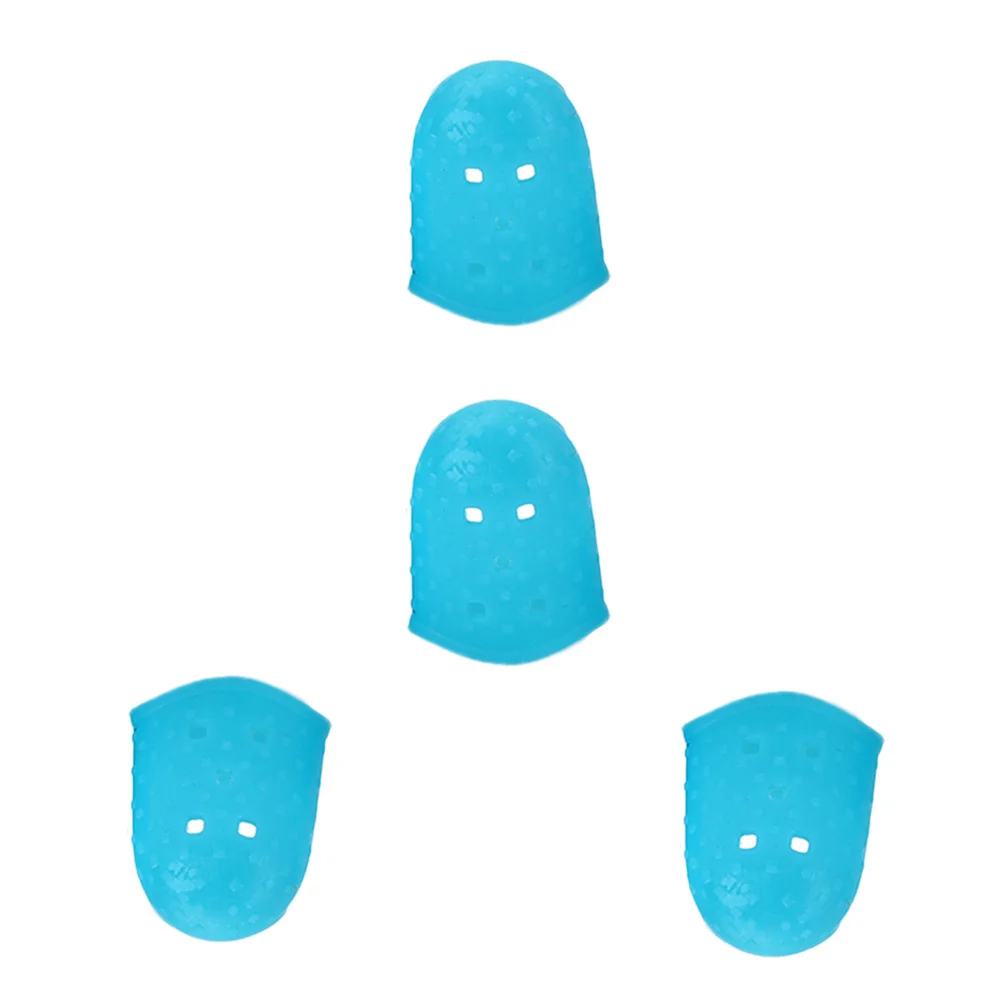 

4Pcs Comfortable Silicone Finger Caps for Guitar Fingertip Protection Reusable Guards for Mandolin Ukulele Banjo Players Sky