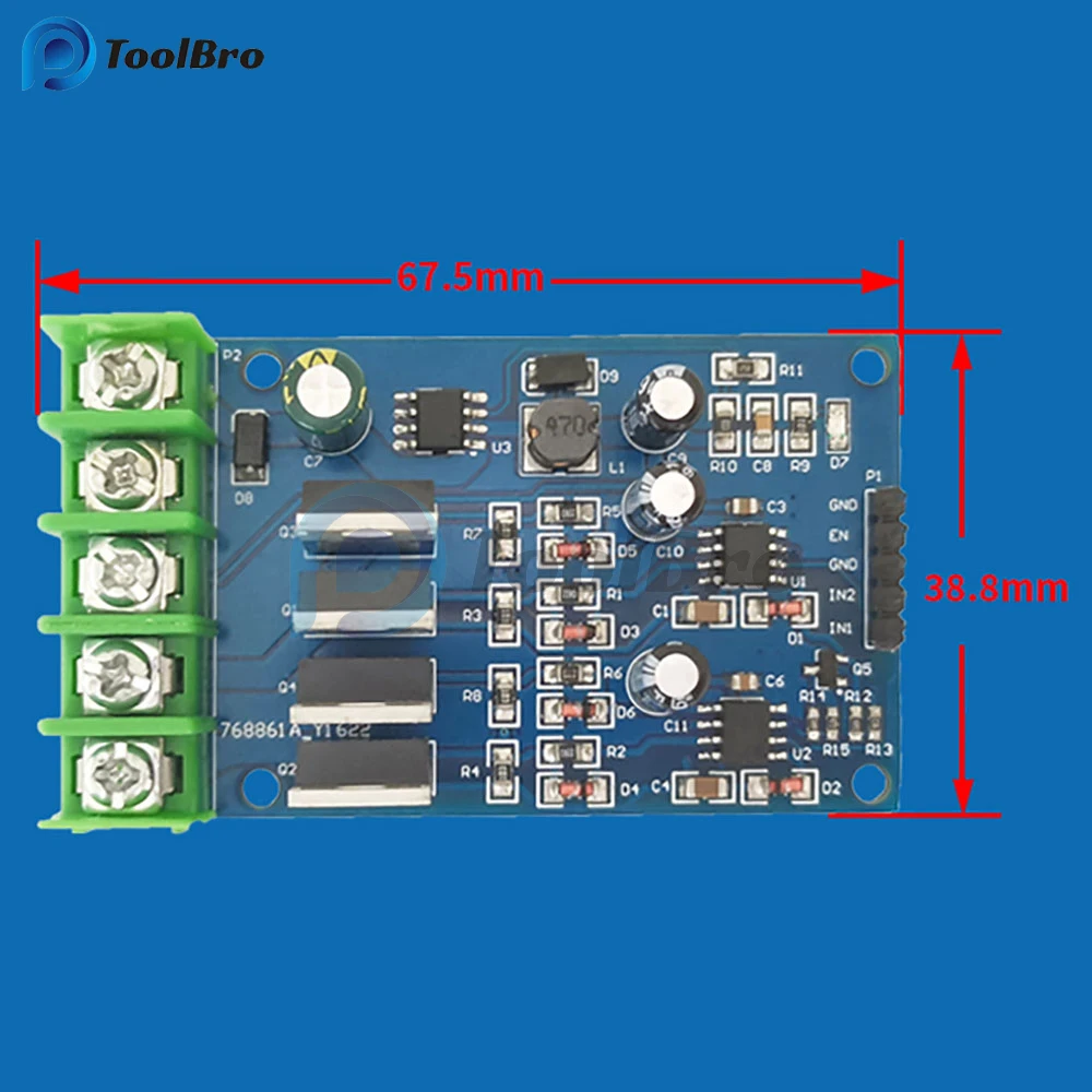 170W High Power H Bridge Motor Driver Module NMOS with Brake Foward and Reverse PWM Duty Cycle Motor Speed Control DC 5-30V