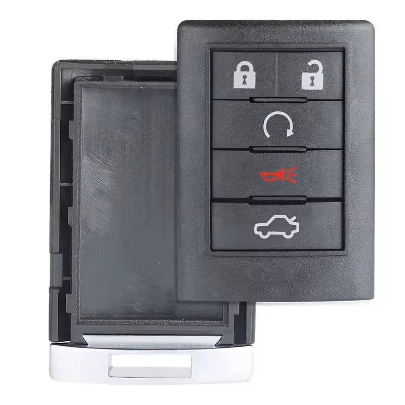 

KEYECU 4 5 6 Buttons Case for Cadillac Escalade EXT ESV STS CTS DTS SRX 2006-2014 Auto Smart Remote Key Shell Cover Fob No Blade