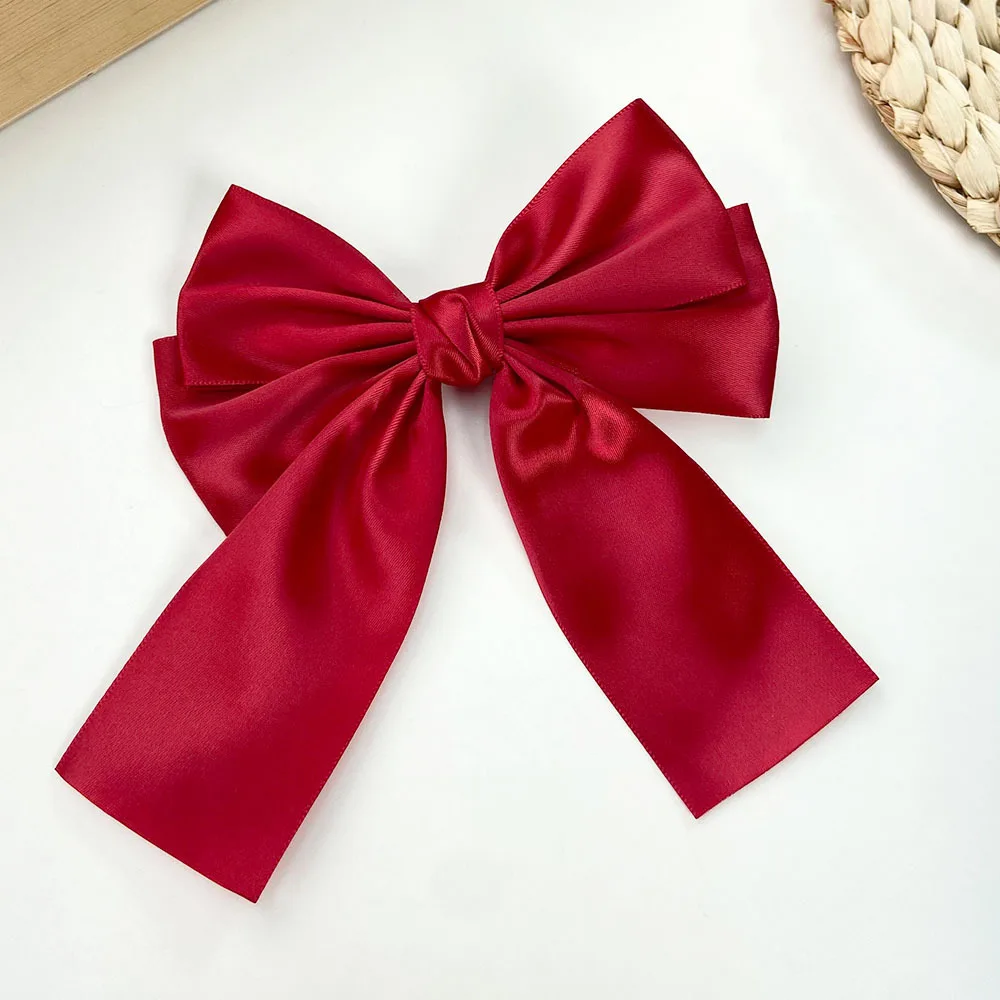 Neue Große Elegante Satin-Haarspange mit Mehrschichtigen Schleifen Mehrfarbiges Glänzendes Band-Accessoire für Frauen Süße Haarstyling-Dekoration – Detail 10