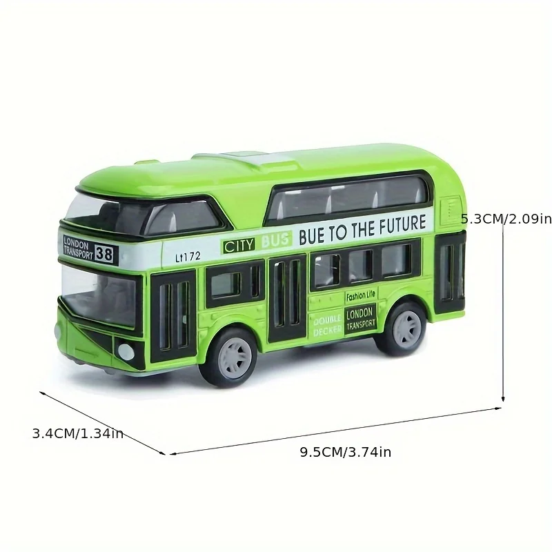 City Bus Sightseeing Double Decker Bus Model Pull Back VehiclesToy Die Cast Pull Back Vehicles Mini Tourist Model Car for Boys