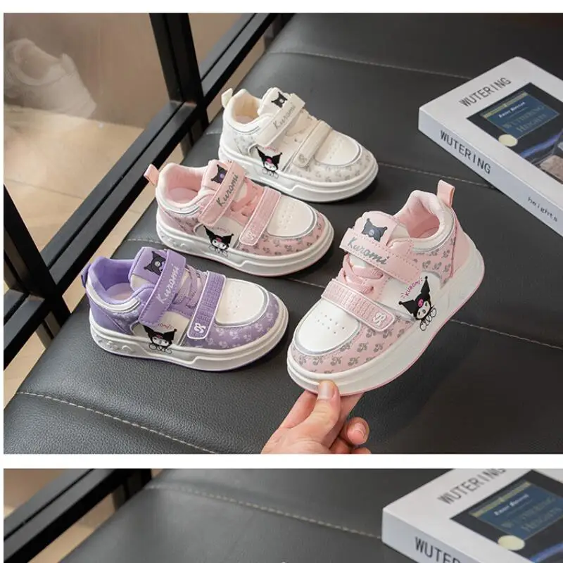 

Sanrio Girl Kuromi Kawaii Fashion White Sneakers Student Spring and Autumn Seasons Anime Cartoon Child Casual Shoes New Style