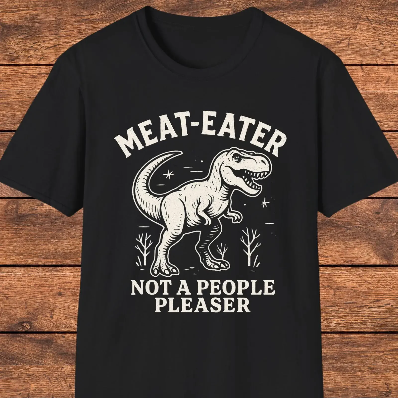 Meat Eater Not A People Pleaser T Rex Funny Shirt Sarcastic Dinosaur Retro Vintage Paleontology Jurassic Humor GifT vintage