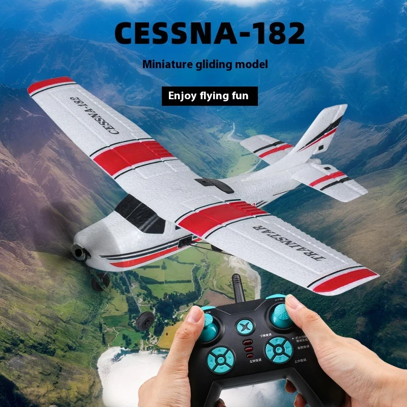 男の子用リモコン飛行機,固定翼グライダー,モデル飛行機,ハロウィーンギフト,bm03 Cessna-182, 2.4g, 3ch