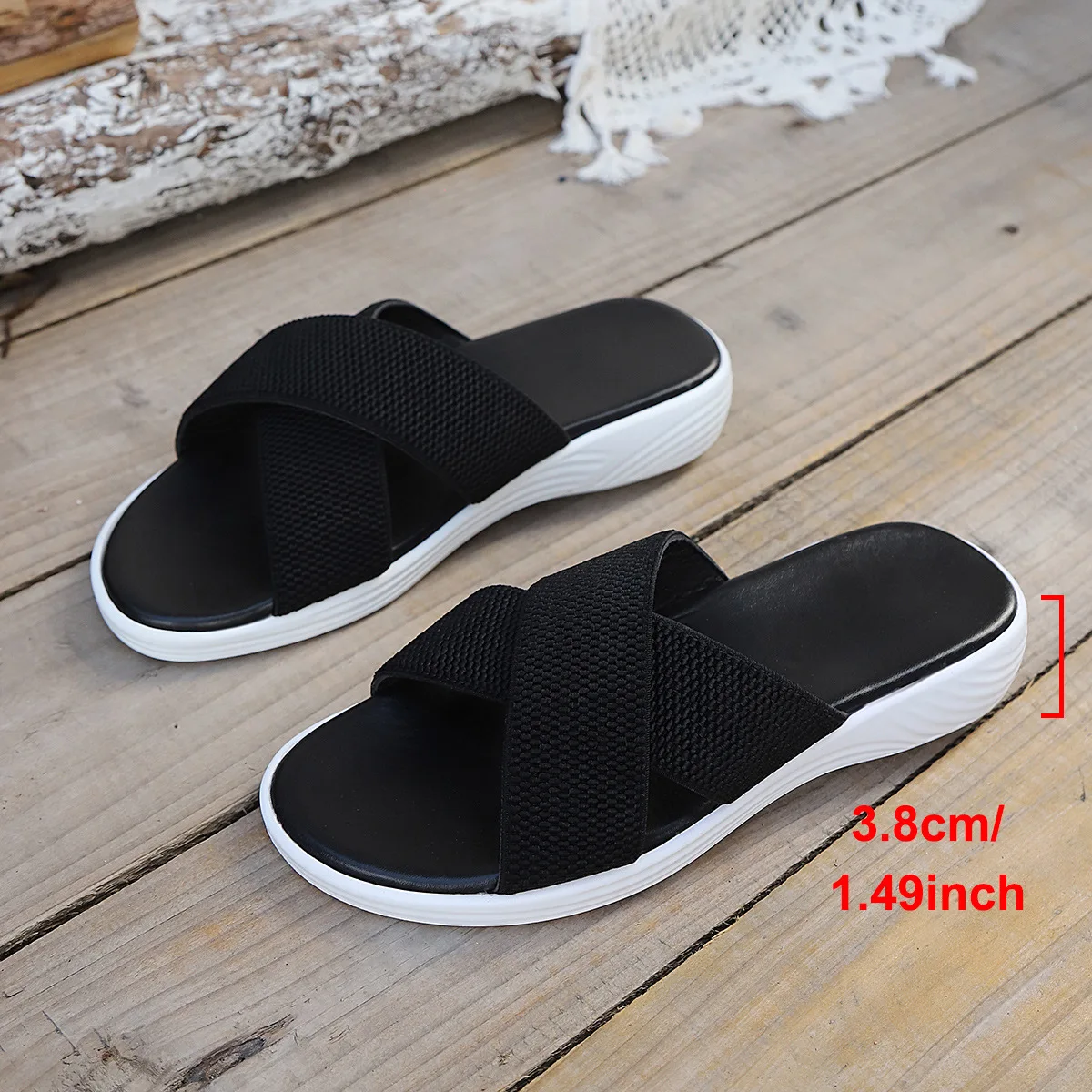 Women's Flat Bottom Cross Band Open Toe Slippers Summer New Fashion Outdoor Wear Lightweight Casual Cool Slippers Wish