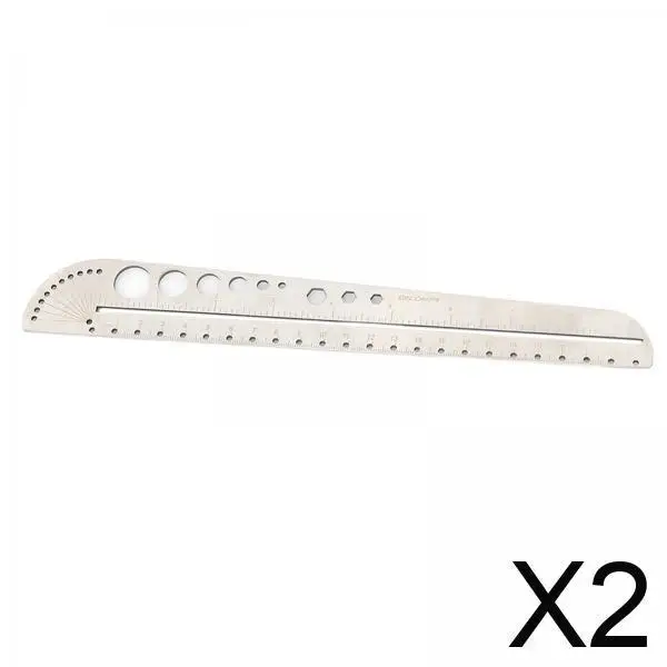 

2x27 см инженерный транспортир из нержавеющей стали, шестигранная линейка, шкала