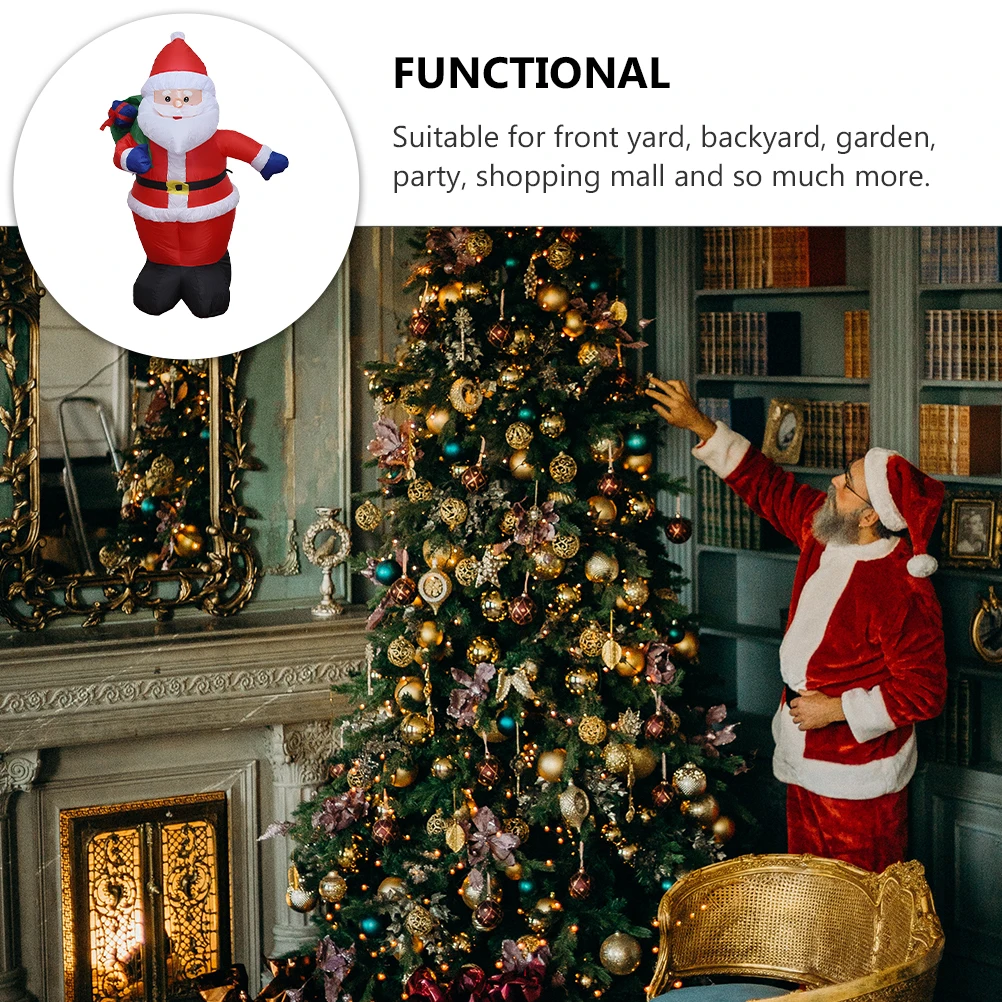 

Inflatable Claus Decoration Xmas Ornament Outdoor Party Supply For Christmas Festival High Quality Polyester