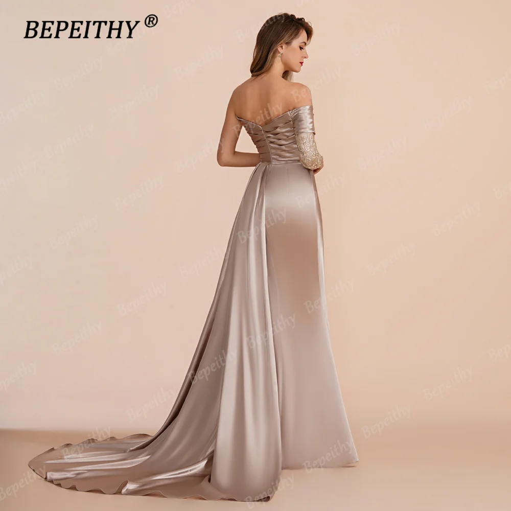 BEPEITHY Customized One Shoulder Mermaid Evening Dress Party Full Sleeve Floor Length Sweetheart Special Occasion Prom Gown 2023