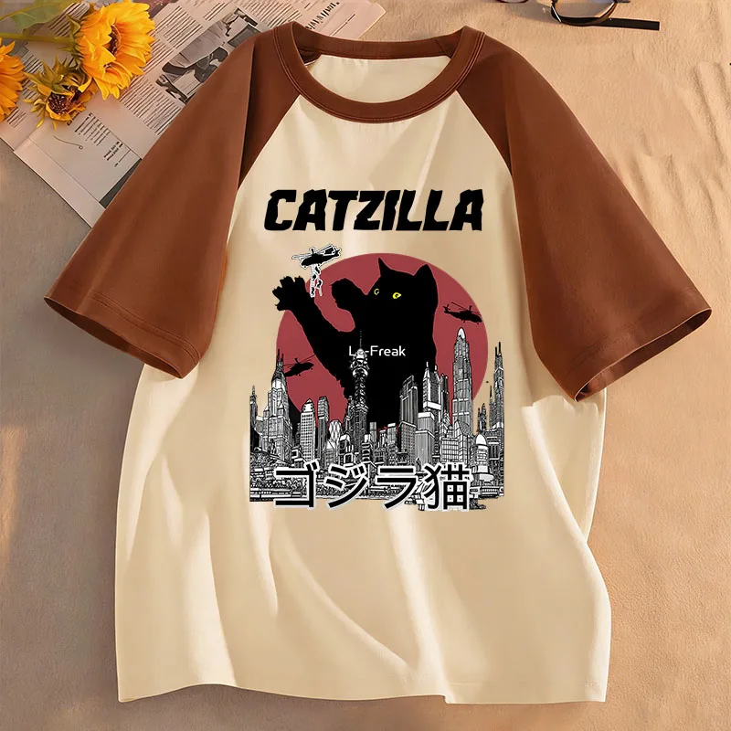 2026 90er Jahre Japanischer Stil Katzen-Print T-Shirts Manga Kinder T-Shirt Jungen Mädchen Sommer Frühling Lässiges Oberteil Tee