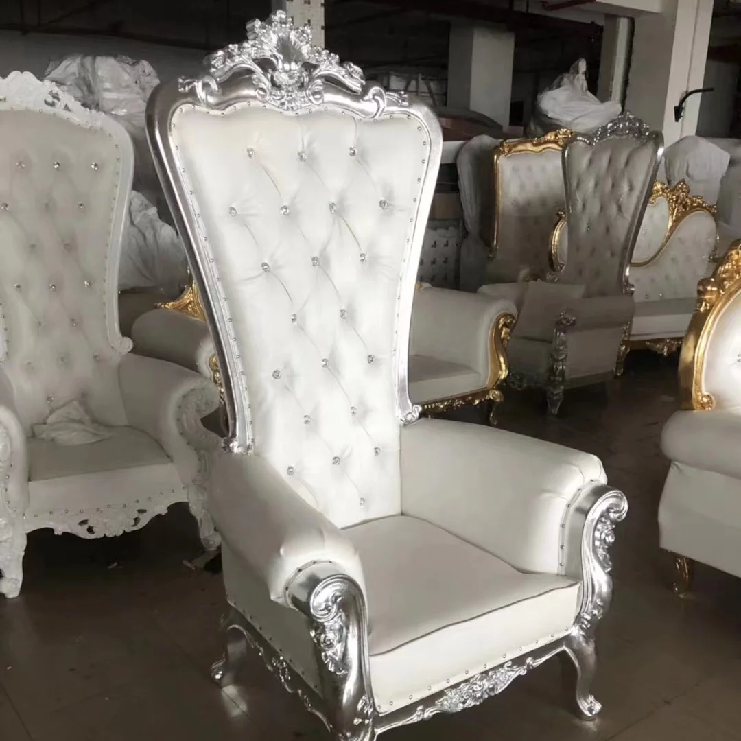 

m Customized Cheap Modern pink Gold White Royal Prince High Back Wedding Hand Chairs m