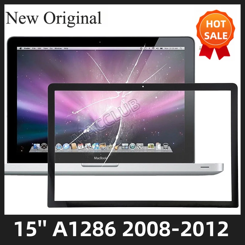 Front LCD A1286 Glass Cover with Adhesive Tape for MacBook Pro Unibody 15