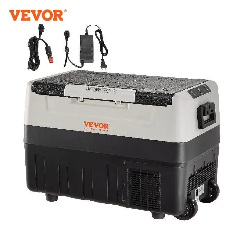 

VEVOR Mini Refridge Mini Refrigerator 35L/45L/55L Portable Foldable Handle with Wheel Compressor Freezer for Camping Picnics