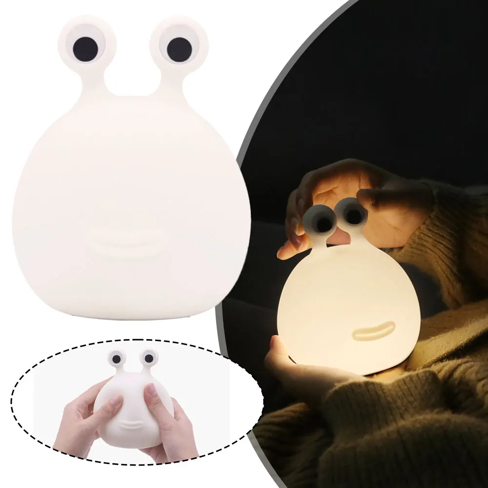 Silicone Slug Smart Touch Sensor Night Light Bedroom Tabletop Lamp Timer Baby Nightlights Decoration Rechargeable Led Lights