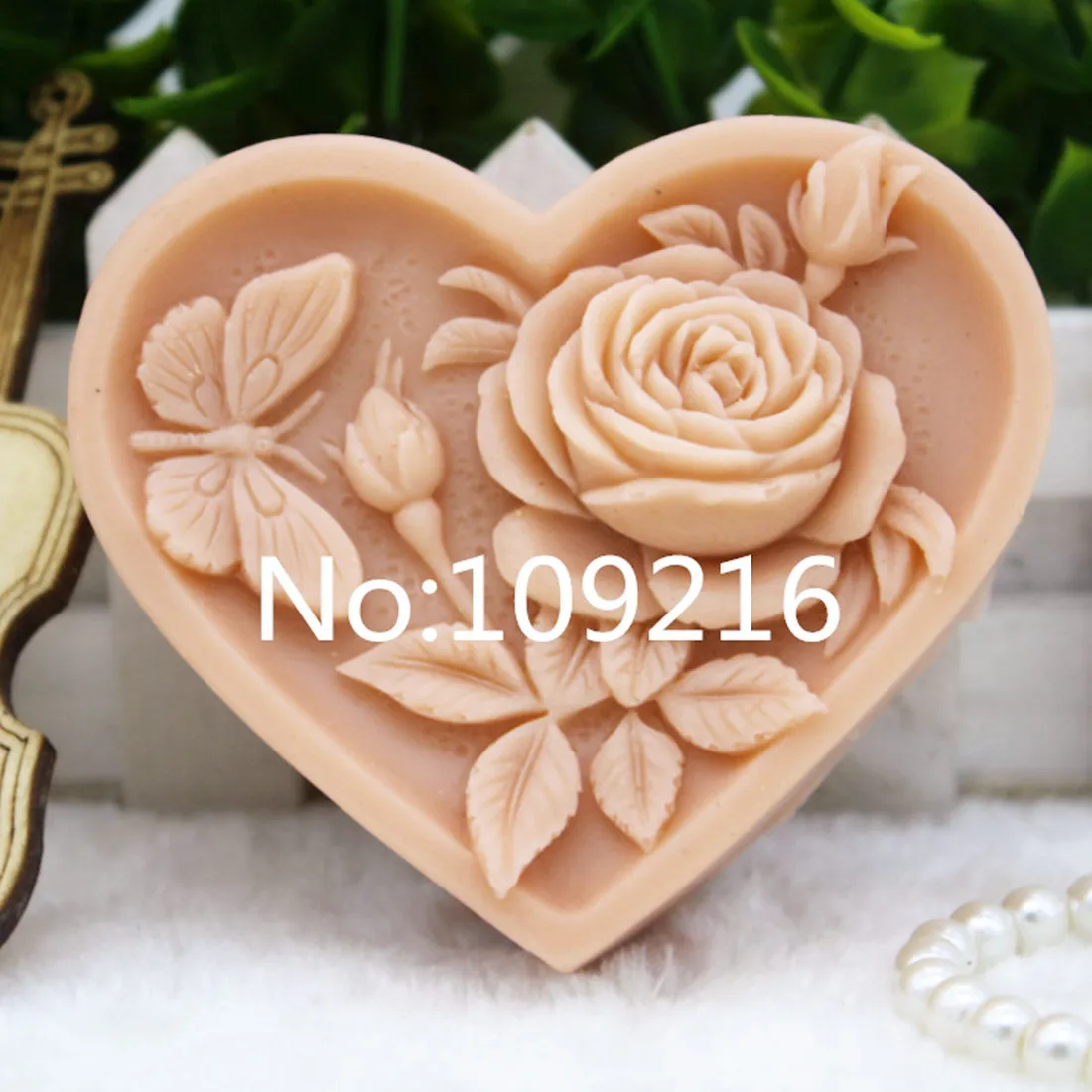 1pcs Camellia with Butterfly (zx184) Silicone Handmade Soap Mold Crafts DIY Mould