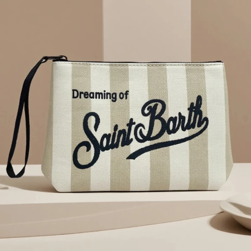 

Original Brand Women's Bags 2025 New Striped Canvas Clutch Women's Simple Style Diving Lightweight Tote Bag