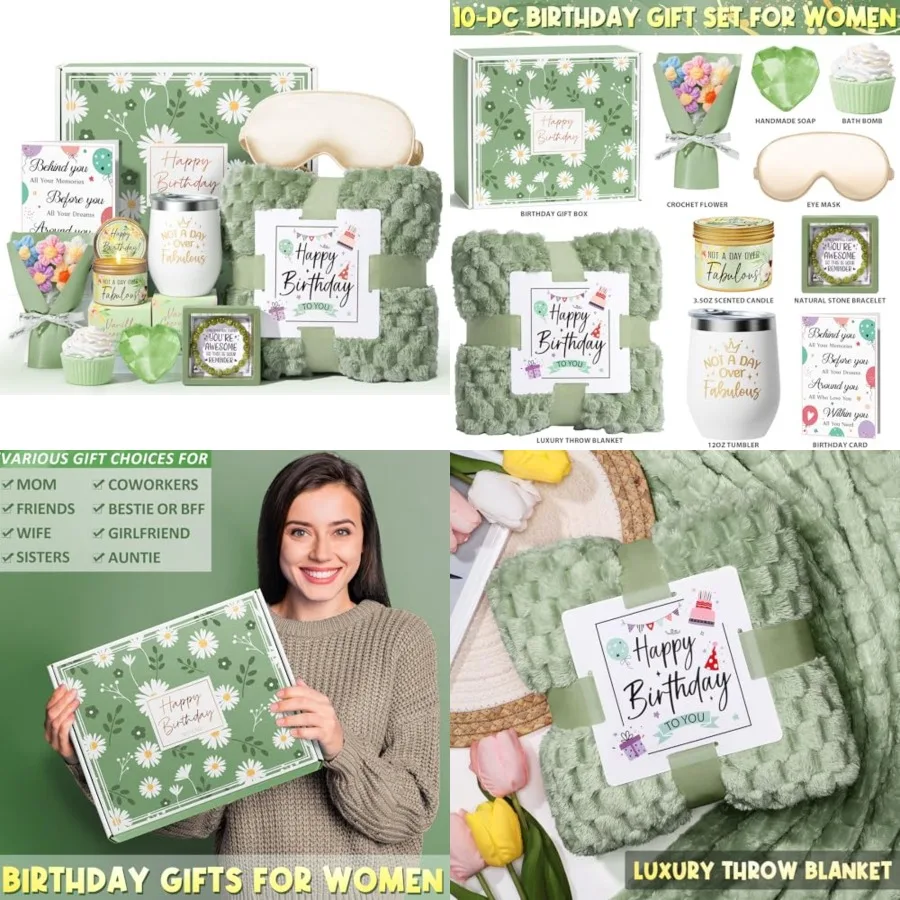 

Birthday Gifts for Women Friendship, Unique Happy Birthday Gifts Basket for Mom Her Best Friend Sister Wife Girlfriend Coworker