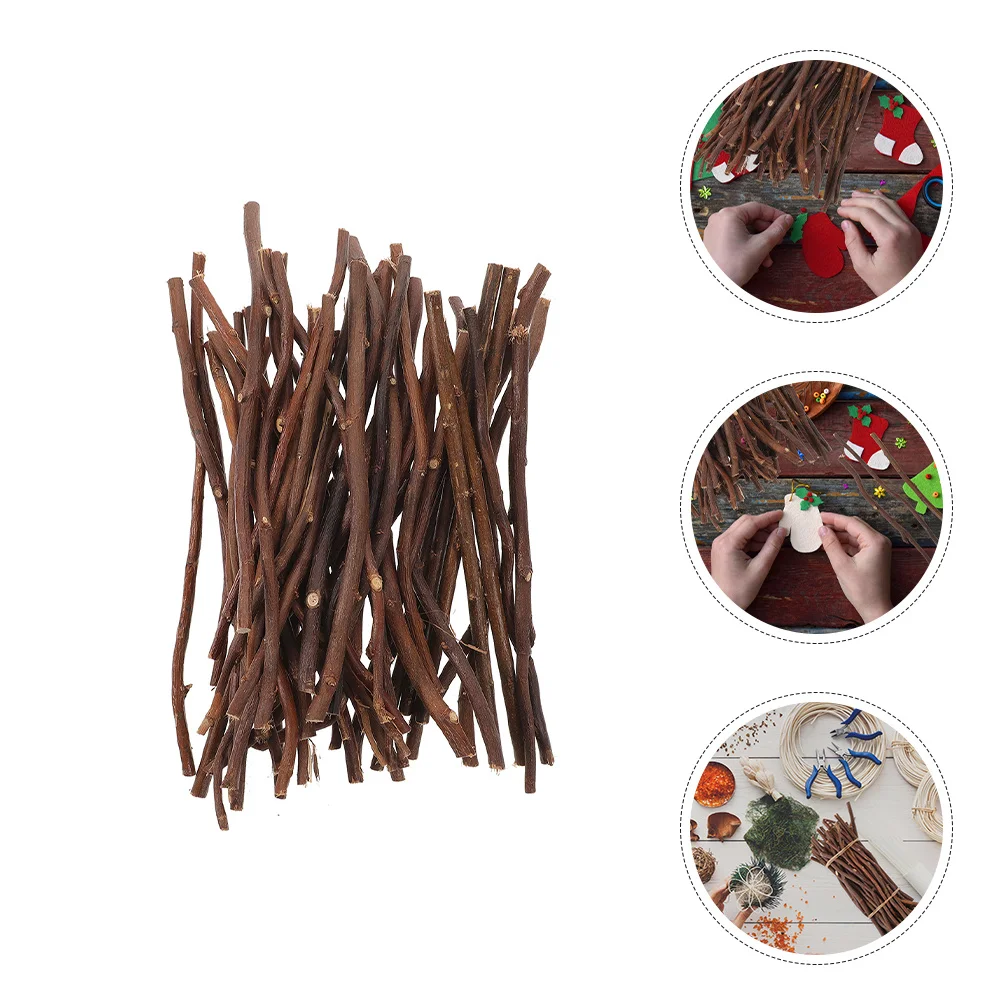 

50Pcs Original Wood Log Sticks Natural Wood Craft Sticks for DIY Photo Props Handicraft Crafts for DIY Photo Props