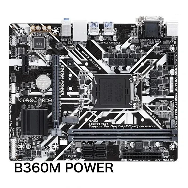 

Для Gigabyte B360M POWER настольная материнская плата 32 ГБ LGA 1151 DDR4 Micro ATX материнская плата 100% протестировано, ОК, полностью работает, бесплатная доставка